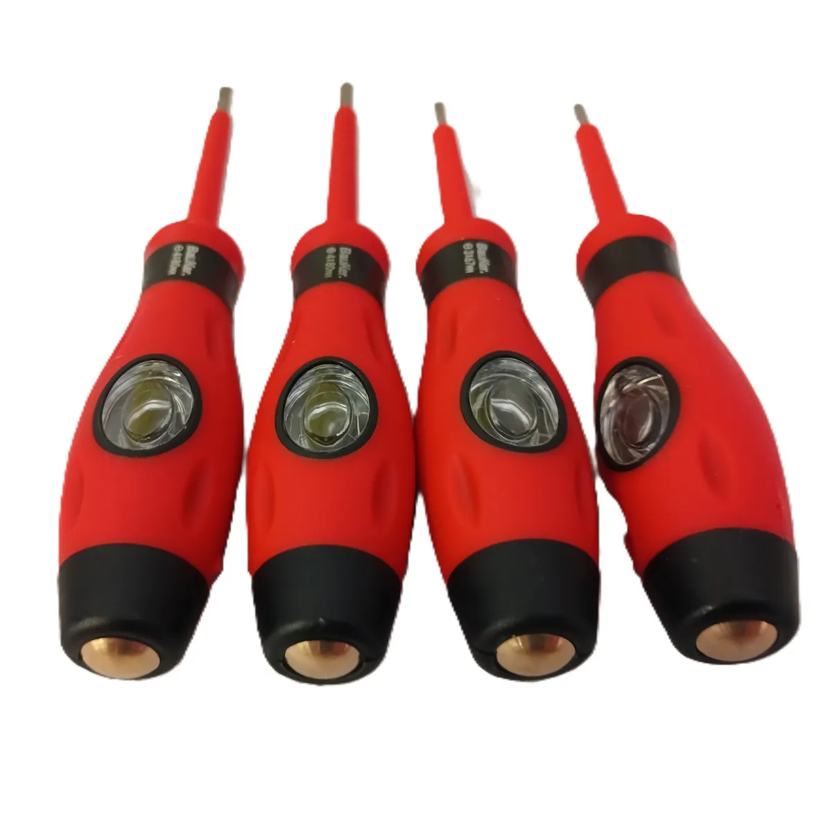 BAUKER - Set 4 atornilladores con tester paleta/cruz 3 y 4mm Bauker