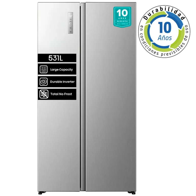 HISENSE Refrigerador 2 Puertas Side by Side No Frost 531 Litros Inox RS3P558NECF
