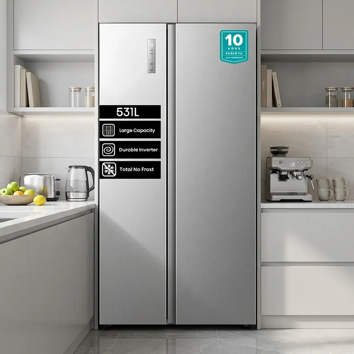 HISENSE - Refrigerador 2 Puertas Side by Side No Frost 531 Litros Inox RS3P558NECF