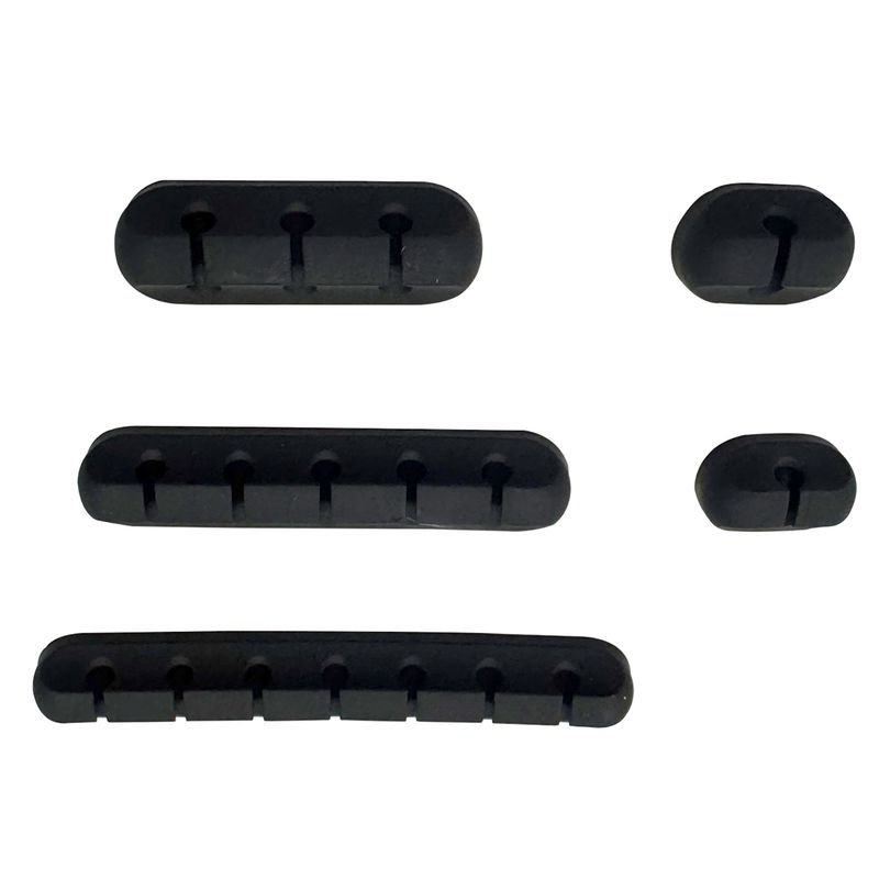 SOHOGAR - Set 5 organizadores para cables de silicona negro