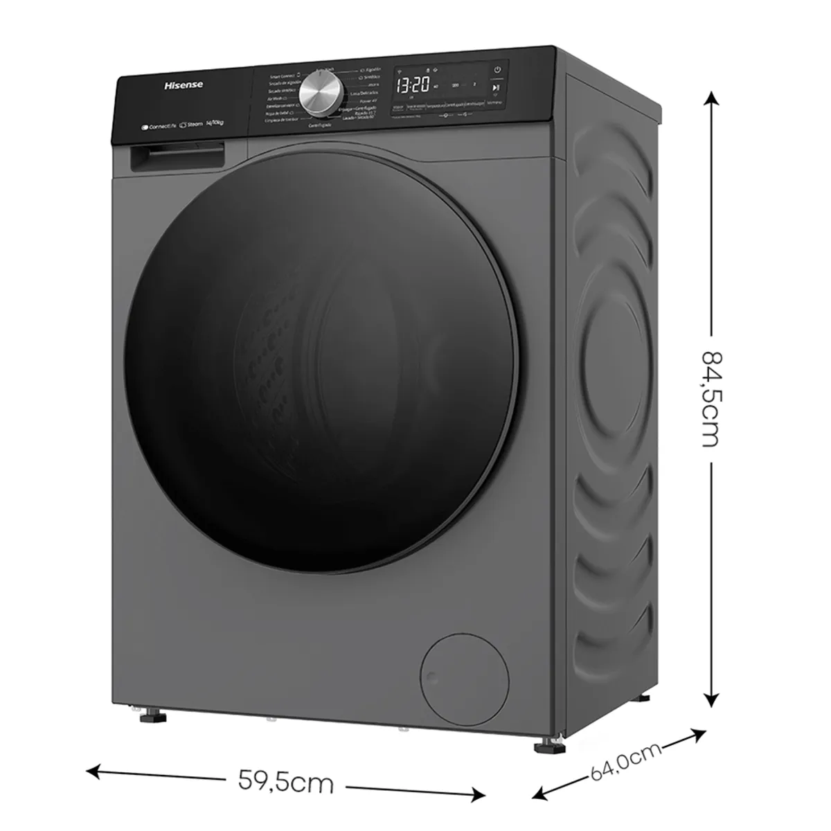 HISENSE - Lavadora/Secadora 14/10 kg Titanium Grey WD3S1443BT