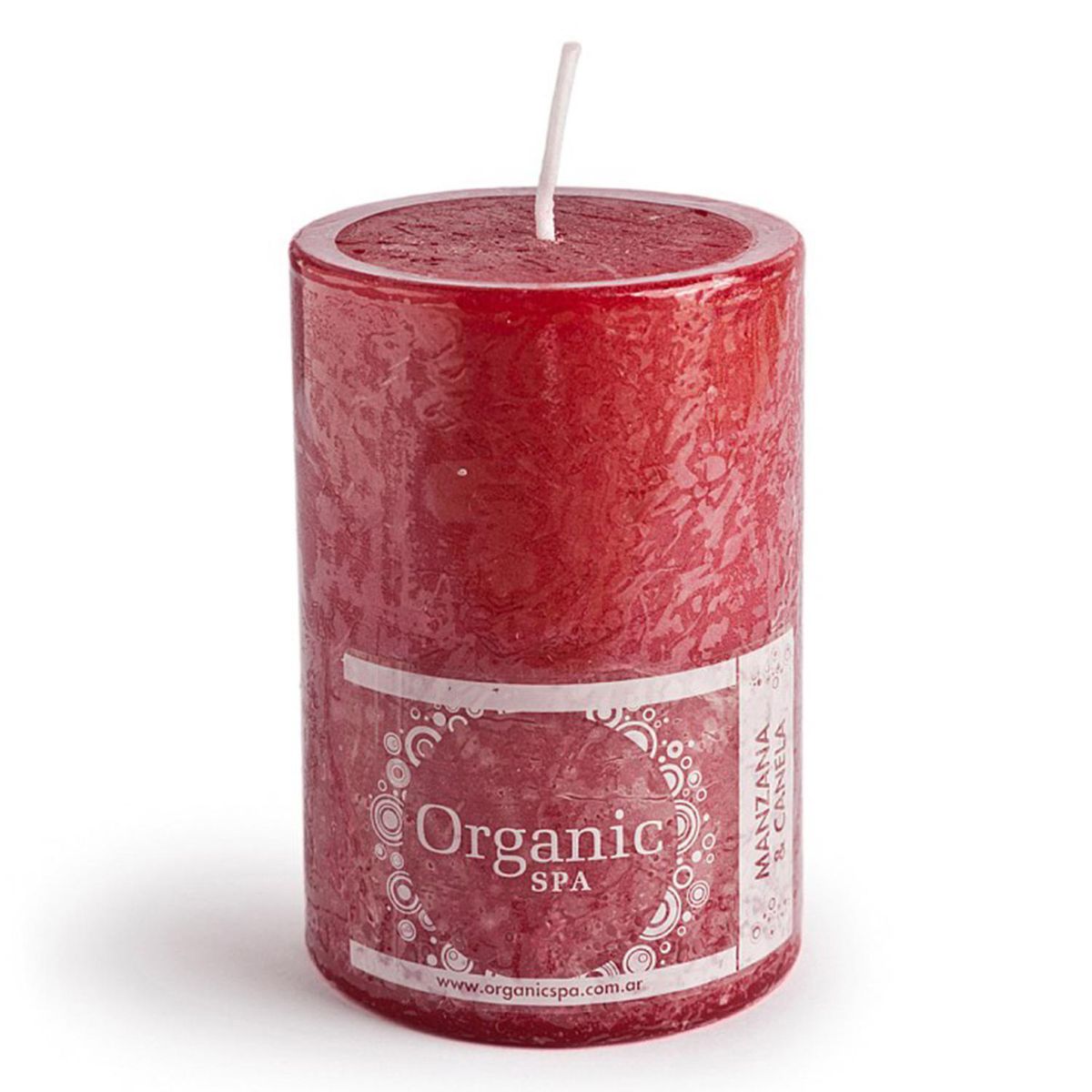 ORGANIC - Vela Cilíndrica Manzana Canela 6x10 cm Amarillo