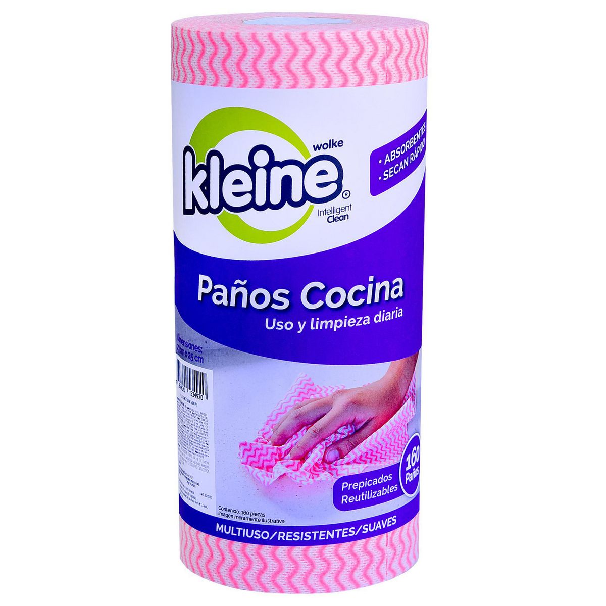 KLEINE WOLKE - Paño de Limpieza para Cocina 160 unidades Prepicadas 25x23 cm 36,8 m