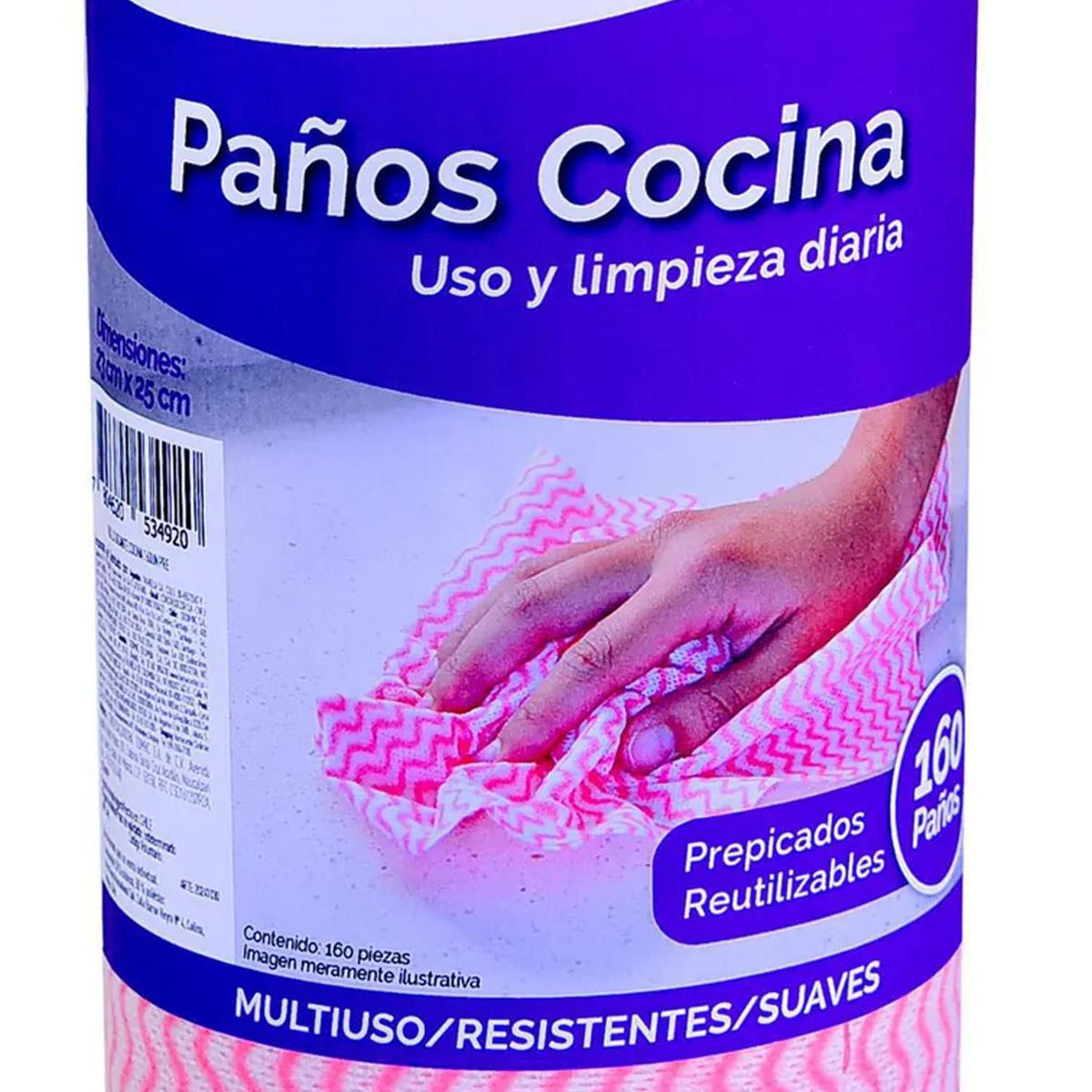 KLEINE WOLKE - Paño de Limpieza para Cocina 160 unidades Prepicadas 25x23 cm 36,8 m