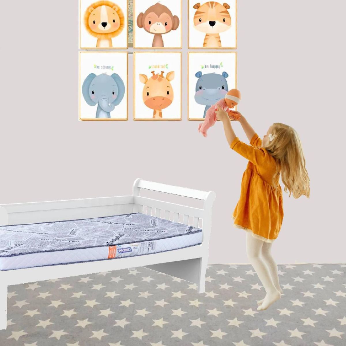 KIDSCOOL - Colchón Camita Kid 70x150x12 cm Blanco con Diseños Surtidos