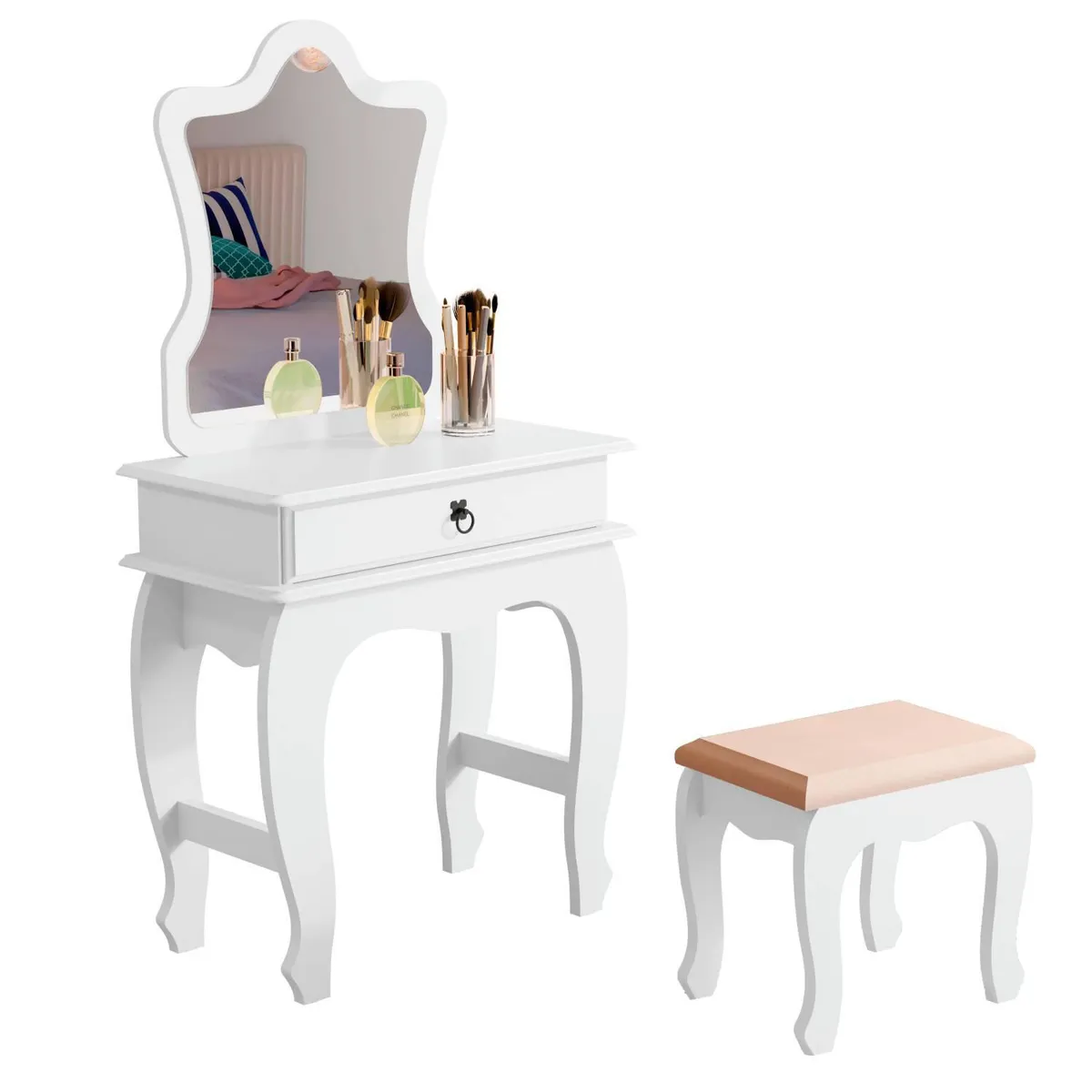 BE DESIGN - Tocador con Espejo 1 Cajón(es) Luxury 76x150x42 cm Blanco