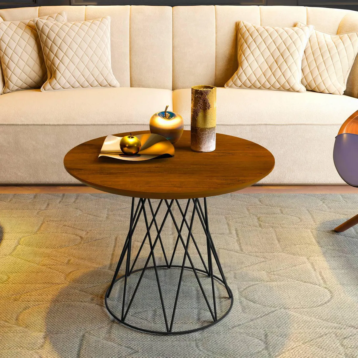 BE DESIGN - Mesa de centro JB8040-CA Caramelo 60x60x48 cm