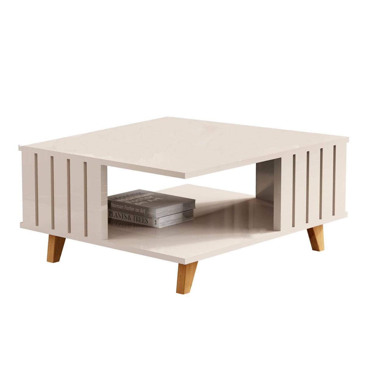 BE DESIGN - Mesa de centro Acai Perla 70x60x33 cm