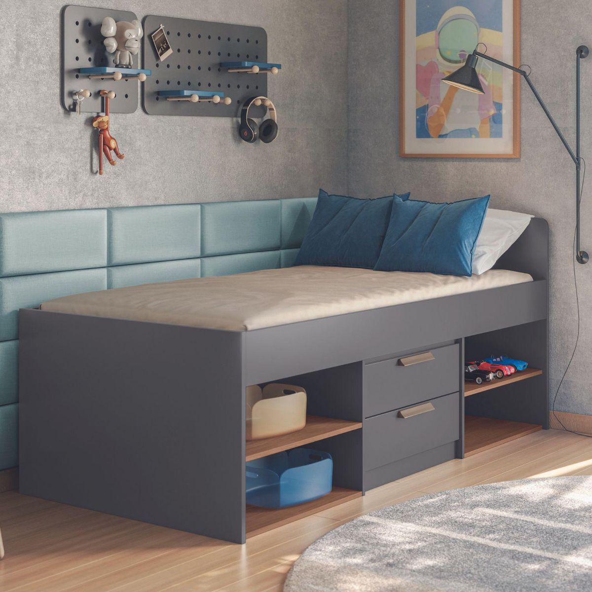 ONESSTA - Cama Especial de Estructura Conect Grafito