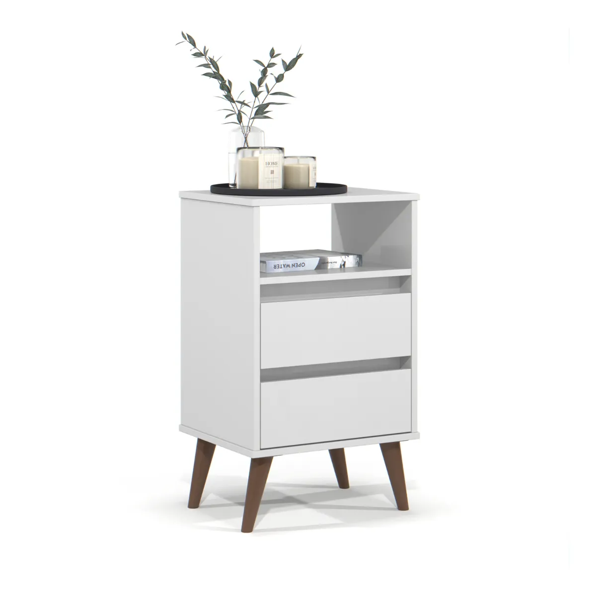 ONESSTA - Velador 2 Cajón(es) Roma 43.5x71x36 cm Blanco