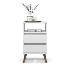 ONESSTA - Velador 2 Cajón(es) Roma 43.5x71x36 cm Blanco