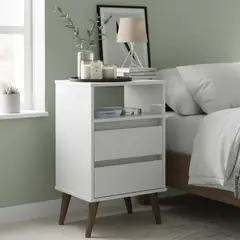 ONESSTA - Velador 2 Cajón(es) Roma 43.5x71x36 cm Blanco
