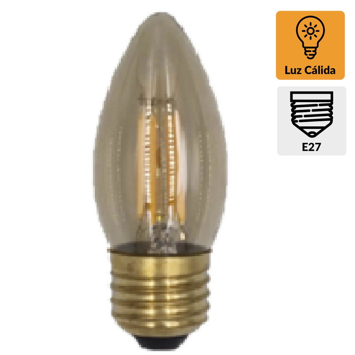LEDZONE - Ampolleta Led Vela 6 W E27 650 lm Luz Cálida