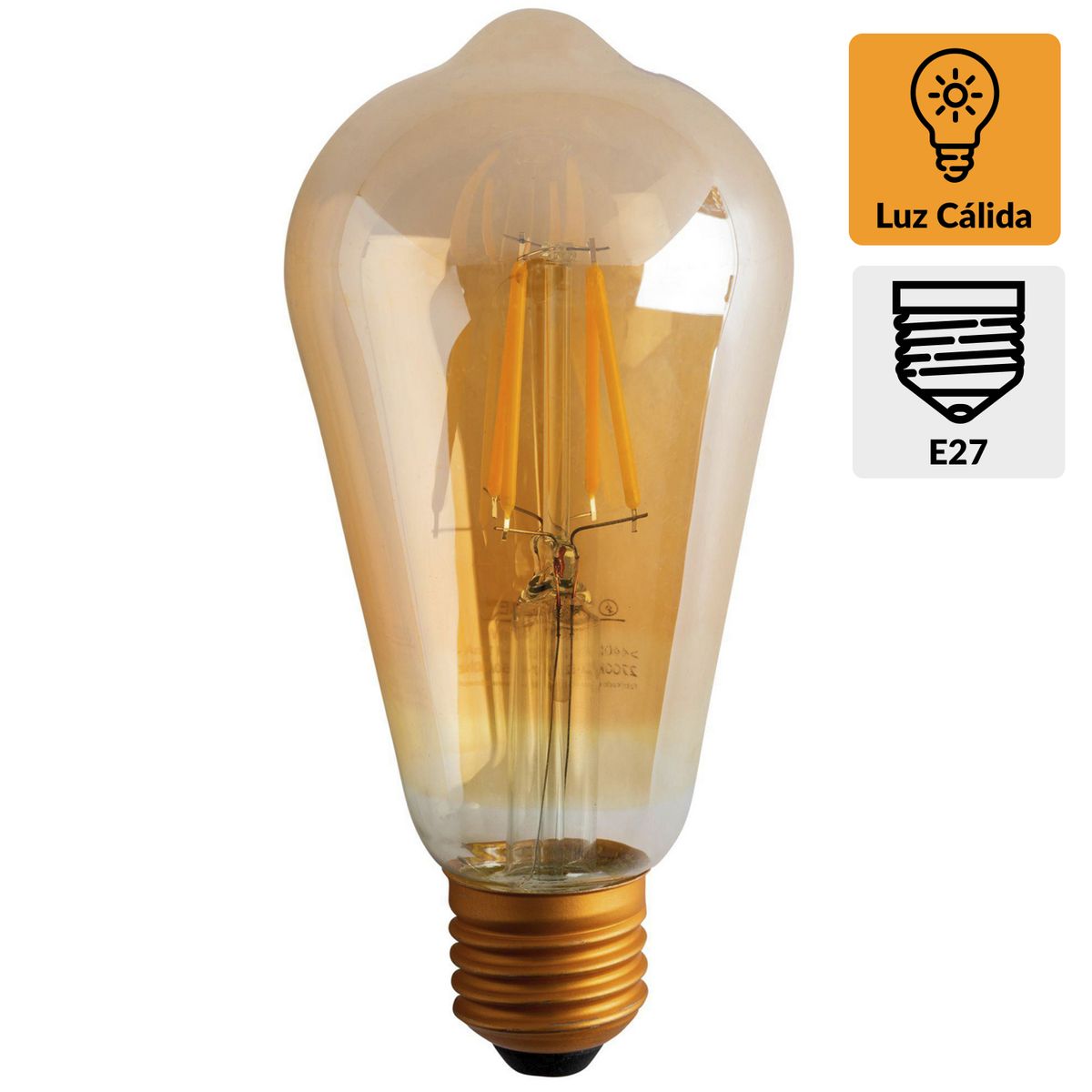 LEDZONE - Ampolleta Led Pera 8 W E27 900 lm Luz Cálida