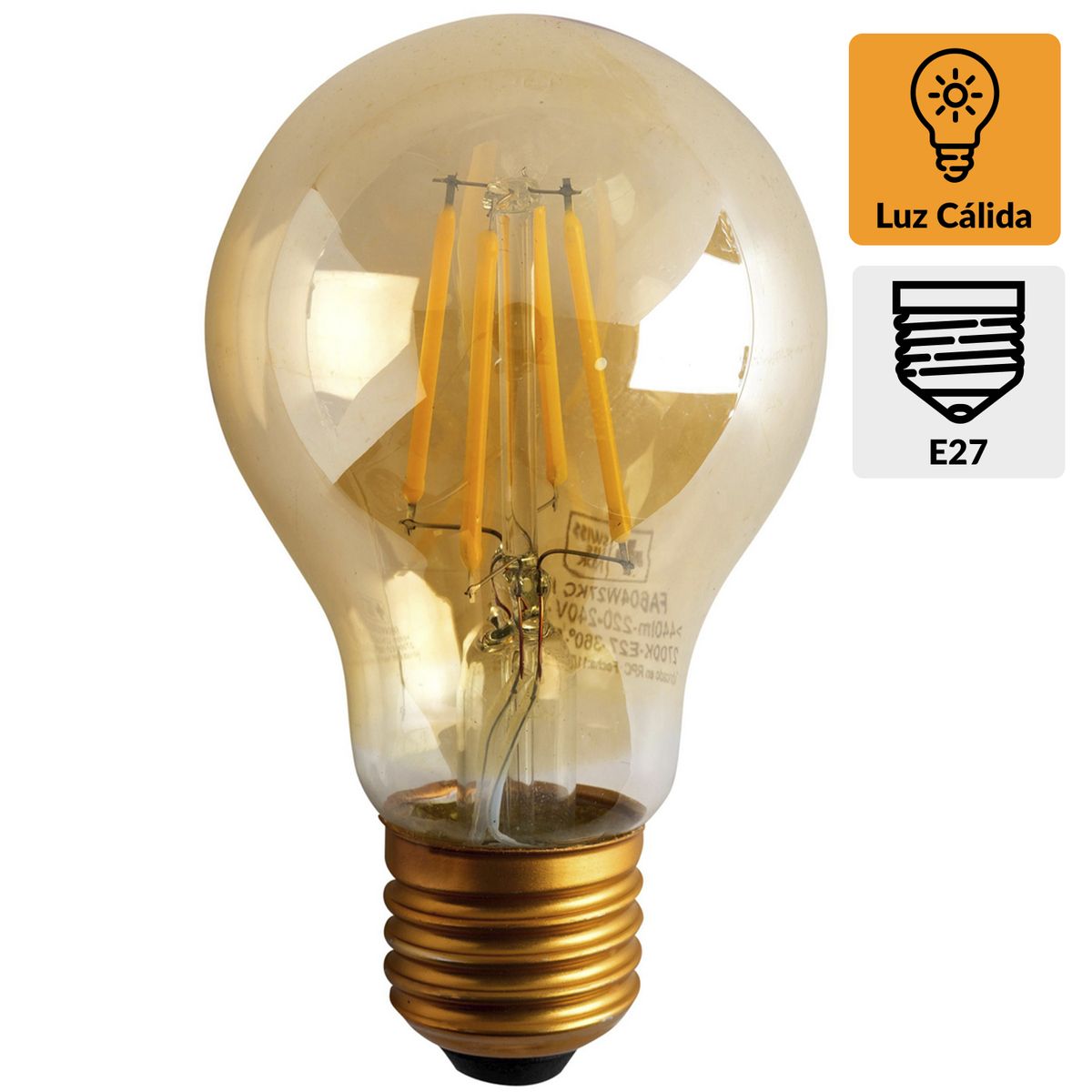 LEDZONE - Ampolleta Led Vela 8 W E27 900 lm Luz Cálida