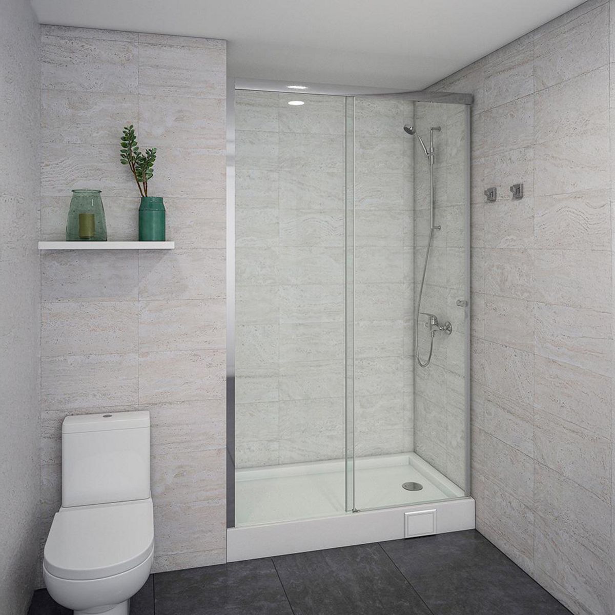 STRETTO - Mampara Corredera de 8mm 120 x 185 cm