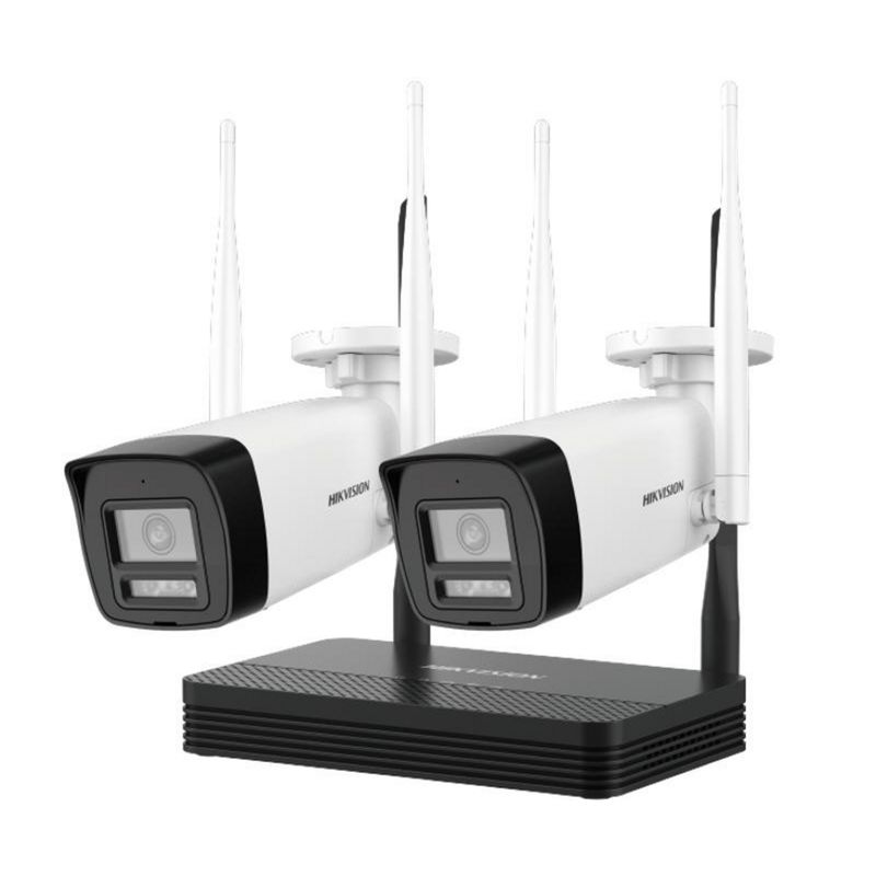 HIKVISION - Kit Cámaras NVS 4CH 512GB SD 2 Bullet WIFI 6