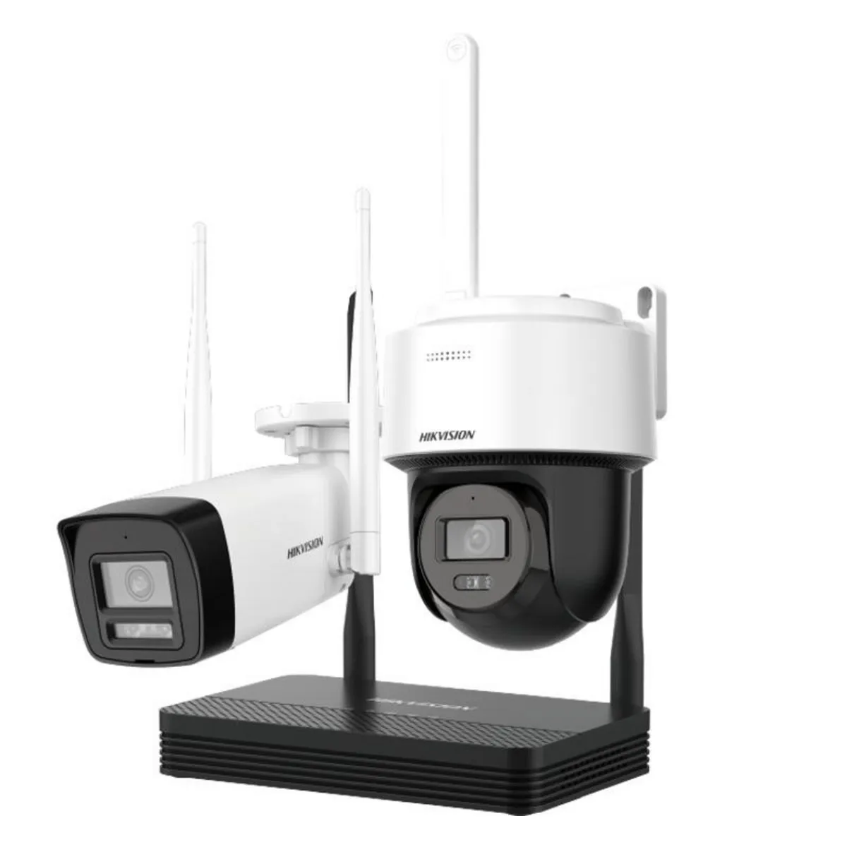 HIKVISION - Kit Cámaras NVS 4CH 512GB SD/1 Bullet 1 Torreta WIFI 6