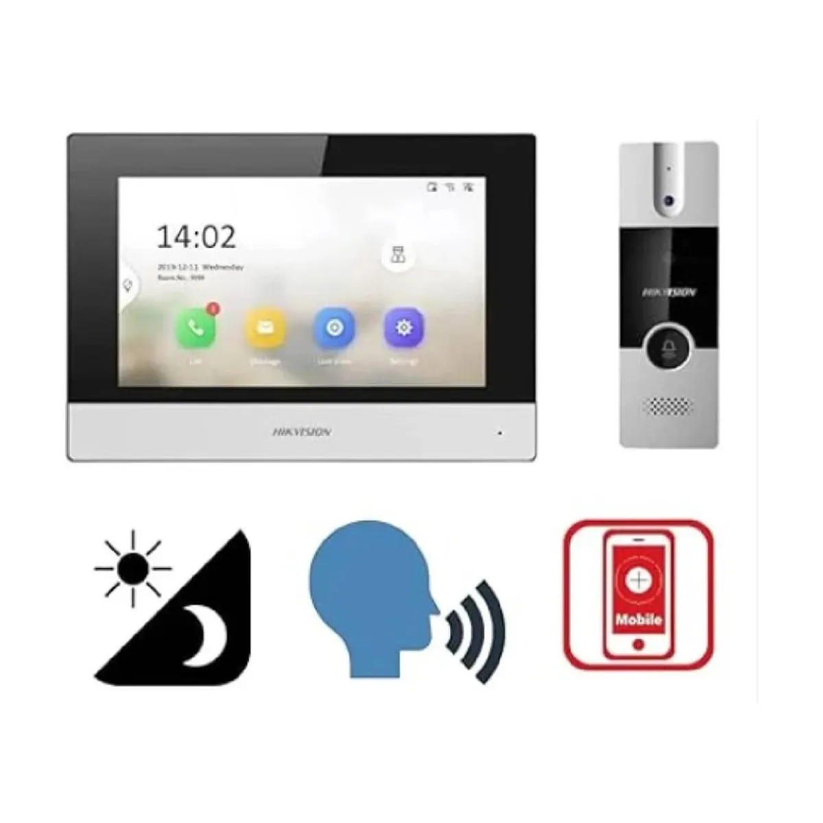 HIKVISION - Kit de Videoportero Hibrido 4 hilos con func App HikConnect