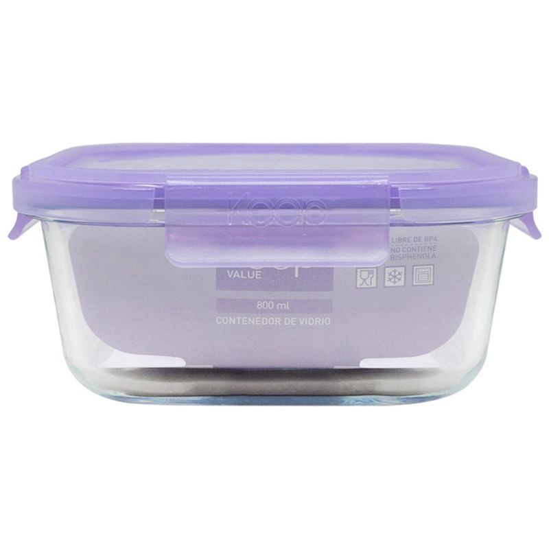 KEEP - Contenedor Hermético Cuadrado Vidrio 800 ml