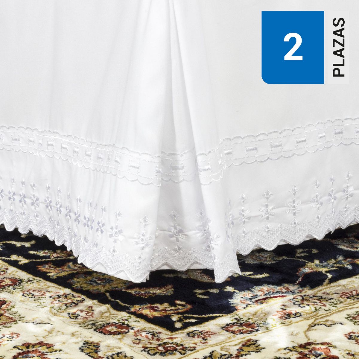 DORAL - Faldón Broderie Blanco