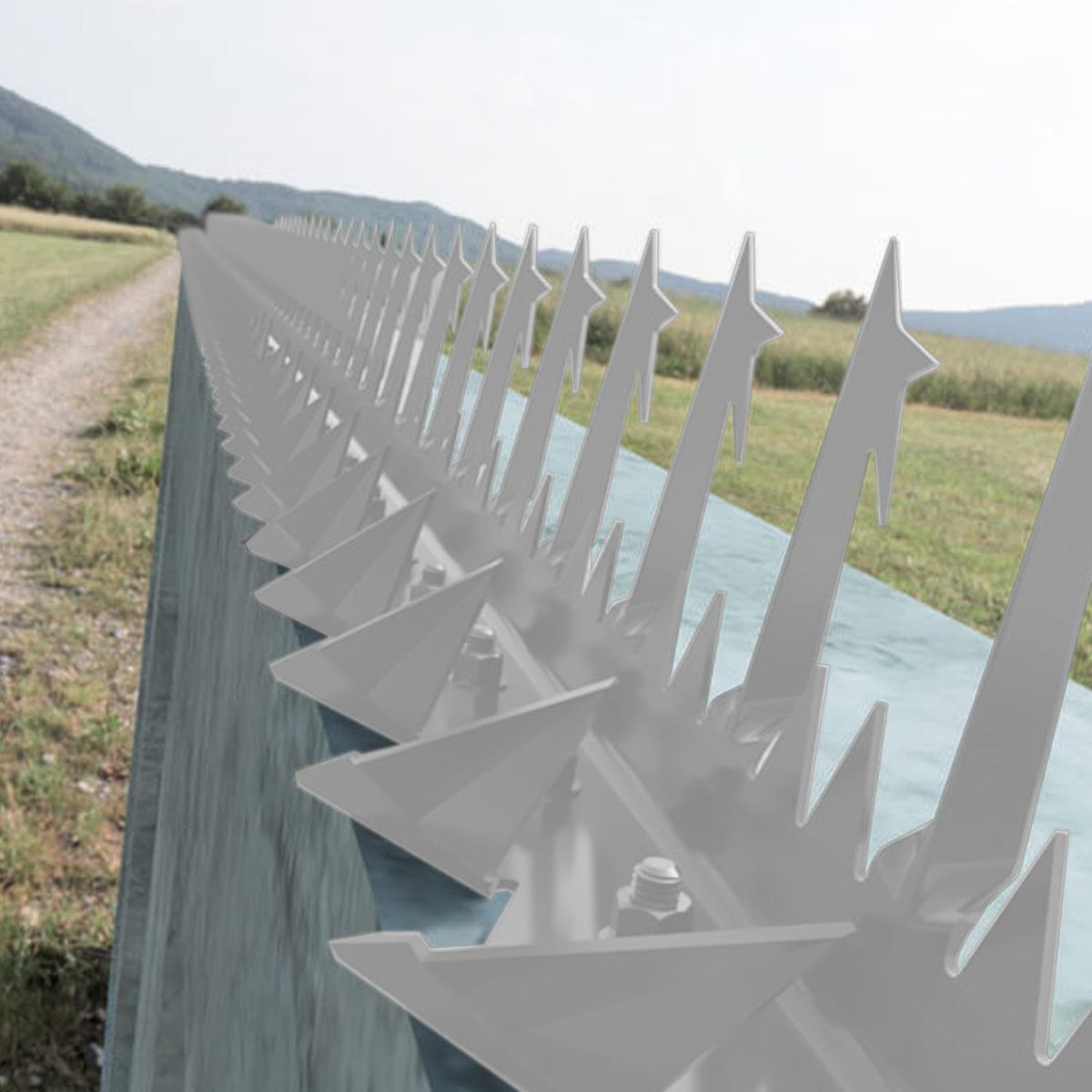 HOGA - Pack 10 Puntas Reja Tiburón Estrella Blanca 10 Cm 1,25 M