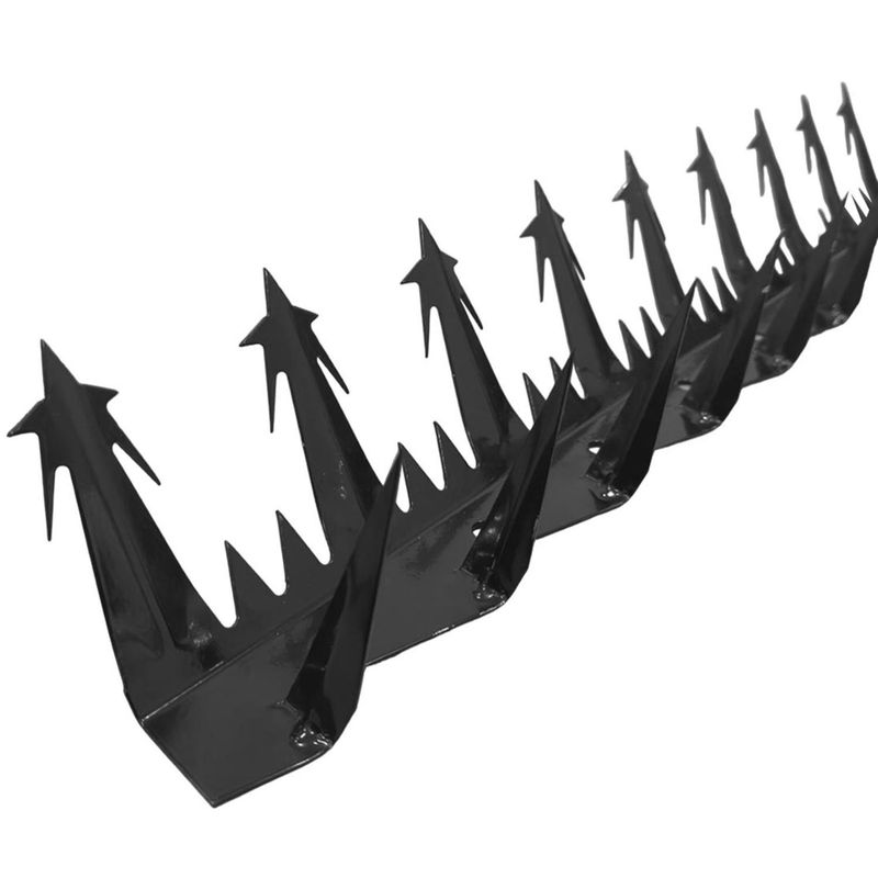 HOGA - Pack 5 Puntas Reja Tiburón Estrella  Negra 10 cm 1,25 m