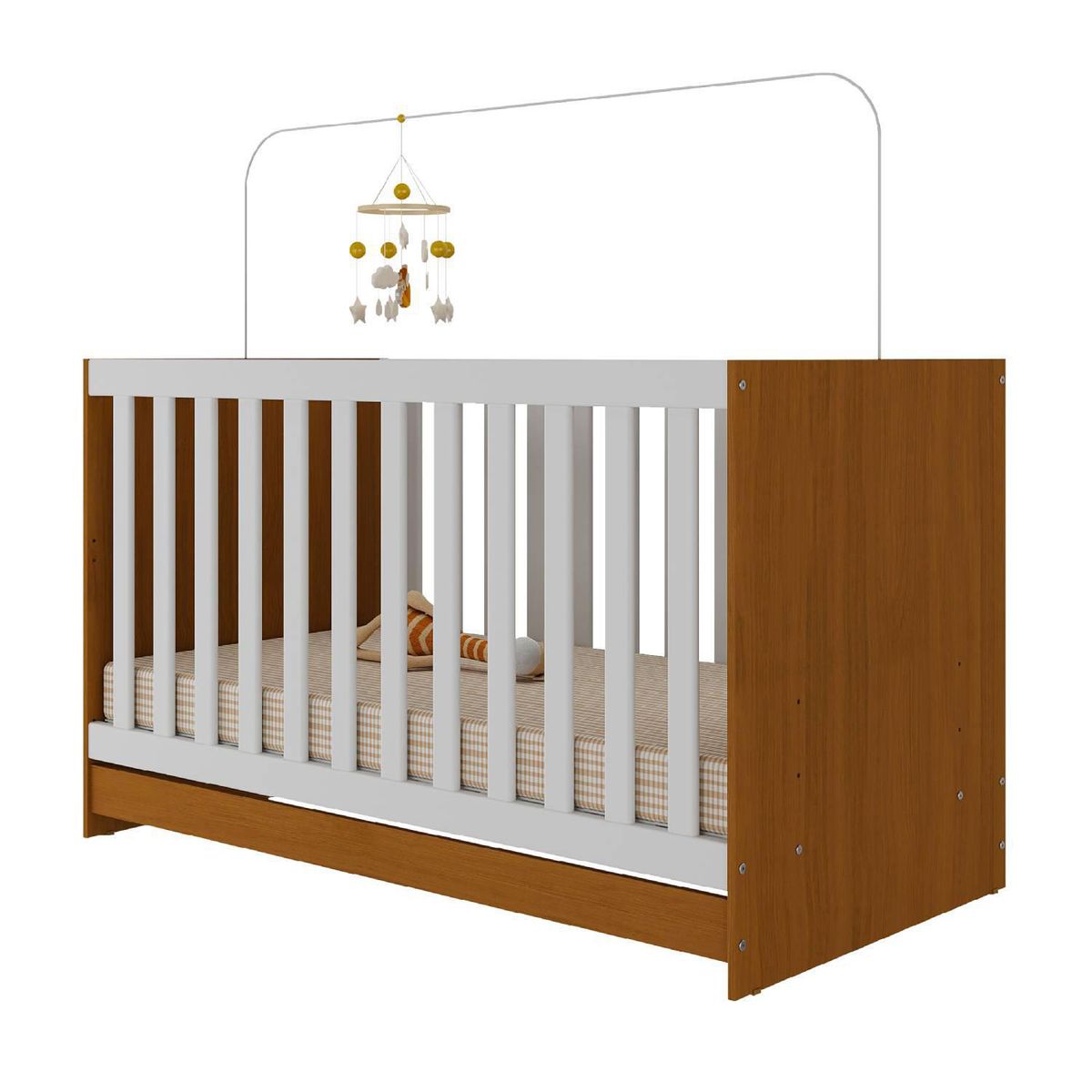 KIDSCOOL - Cuna New Blanco con café 80.5x66x133 cm