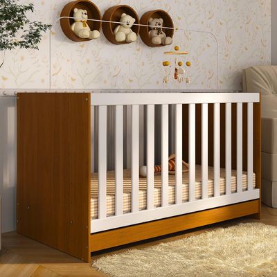 Imagen 2 del producto Cuna New Blanco con café 80.5x66x133 cm