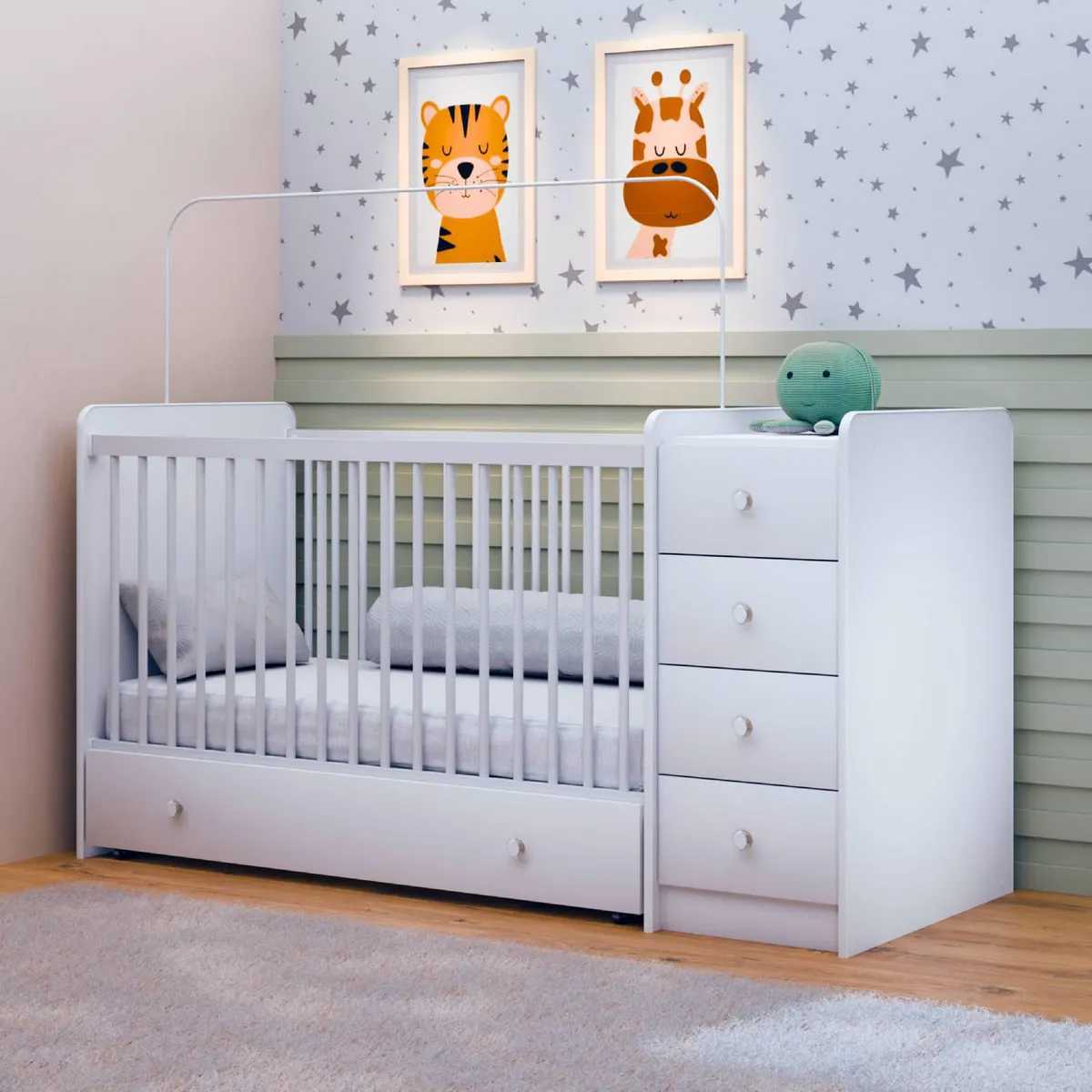 KIDSCOOL - Cuna Top Baby Blanco 90.5x68.5x171.5 cm