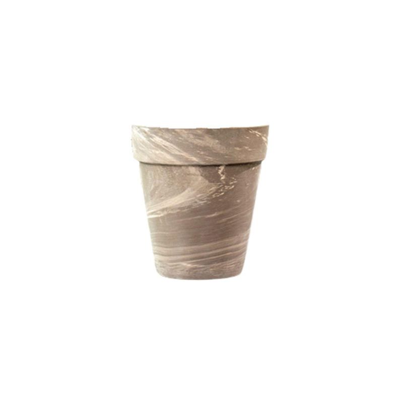 DEROMA - Macetero Alto Duo de Arcilla 22.4x24.5 Grafito con matices blanco
