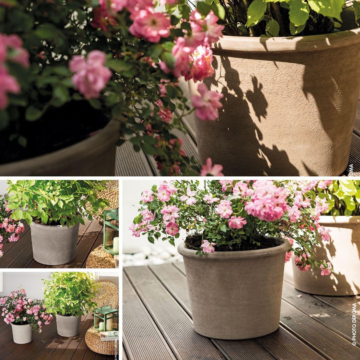 DEROMA - Macetero Primitivo de Arcilla 27.8x21.7 cm Grafito