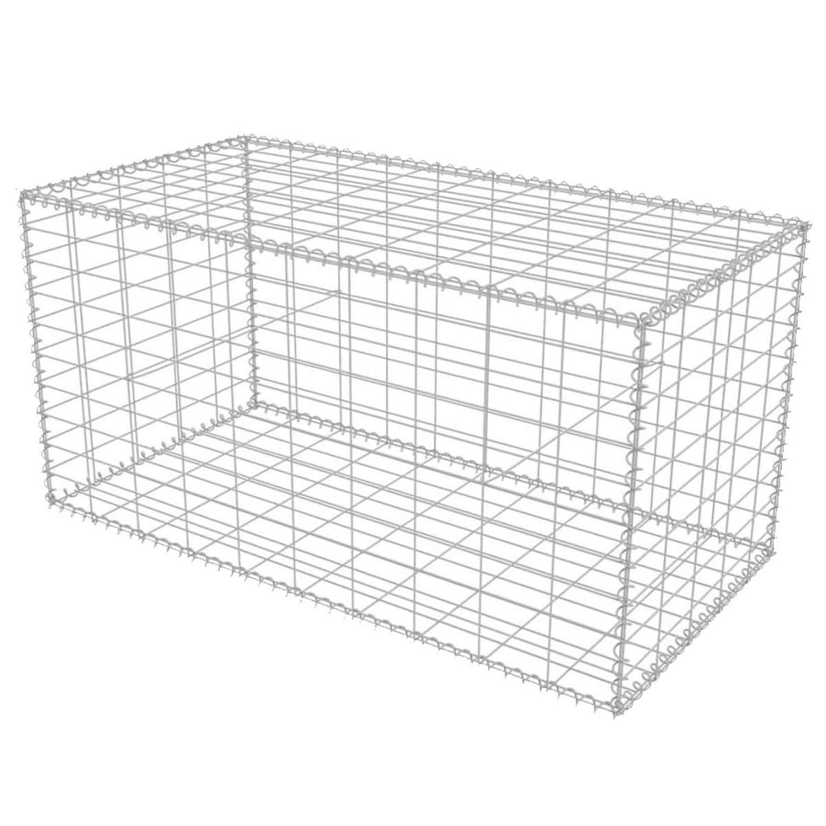 HOGA - Gavión Jardin Alambre Prearmado Metal 1x0.5 metros Gris