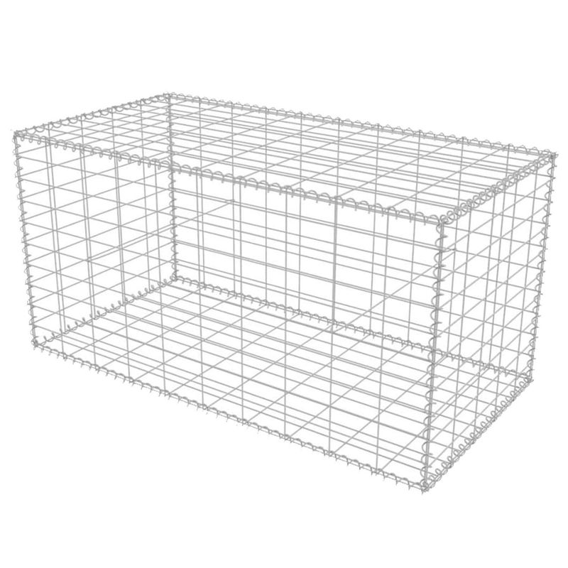 HOGA - Gavión Jardin Alambre Prearmado Metal 1x0.5 metros Gris