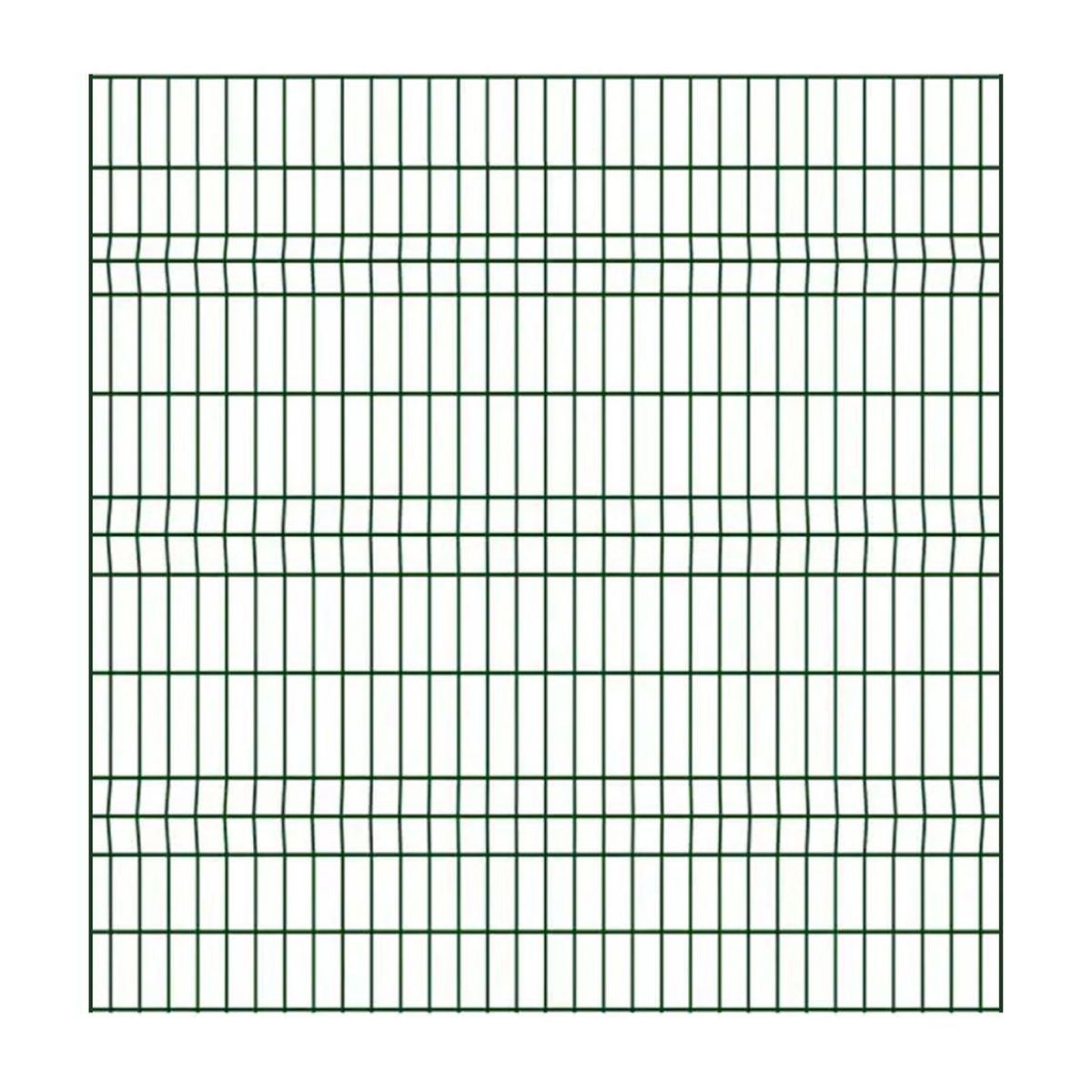 HOGA - Pack 5 Rejas alambre 3D 2,50x1,83 color Verde con 5 Postes 50x50x1,5mm