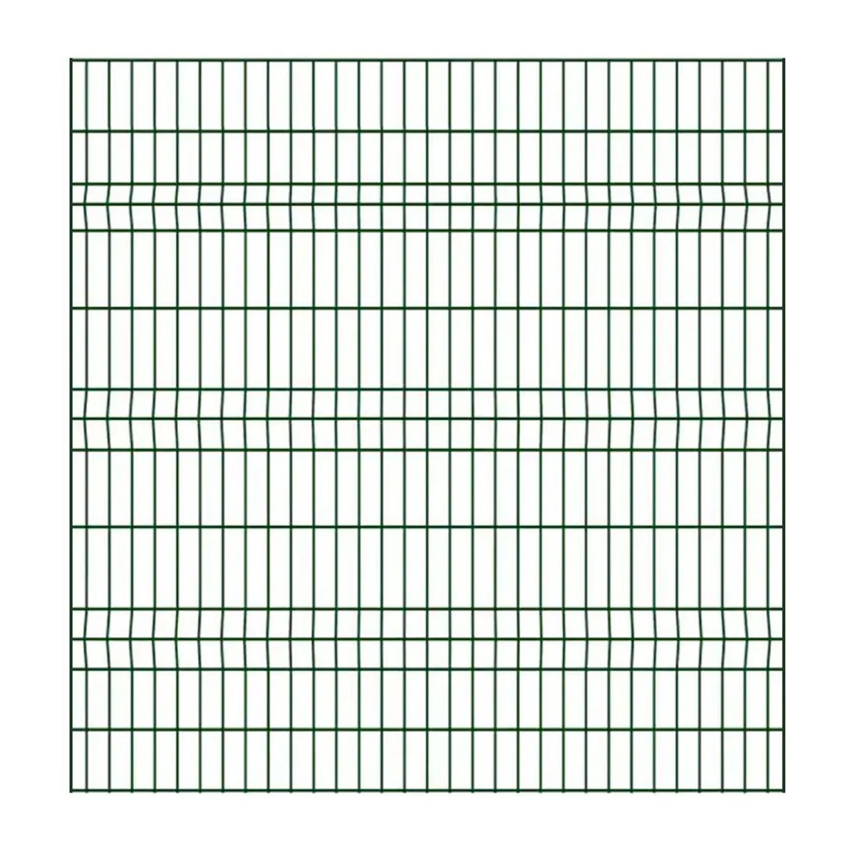 HOGA - Pack 5 Rejas alambre 3D 2,50x1,83 color Verde con 5 Postes 50x50x1,5mm