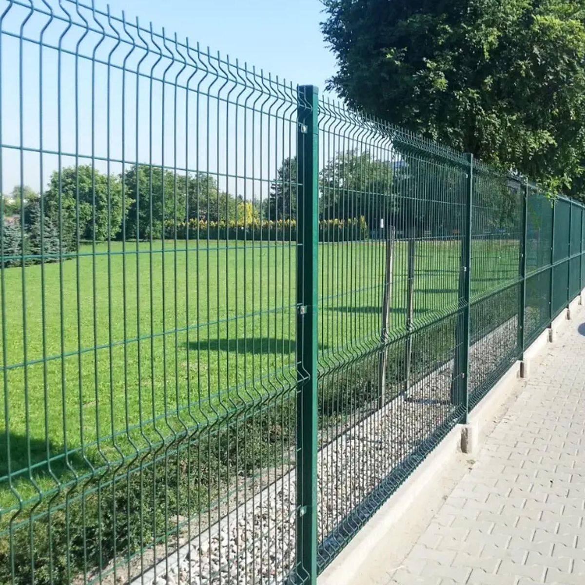 HOGA - Pack 5 Rejas alambre 3D 2,50x1,83 color Verde con 5 Postes 50x50x1,5mm