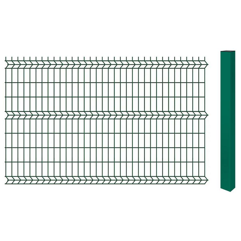 HOGA - Pack 10 Rejas Alambre + Poste Acero Galvanizado 2.5x1.83 metros Verde