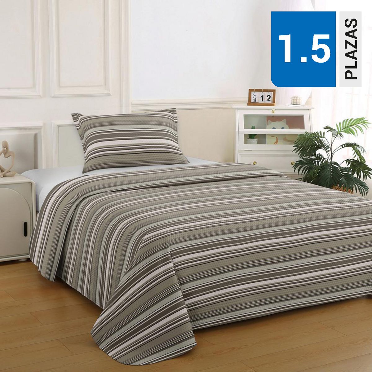 ILLUSIONS - Quilt 1.5 plazas Bruselas Crema 