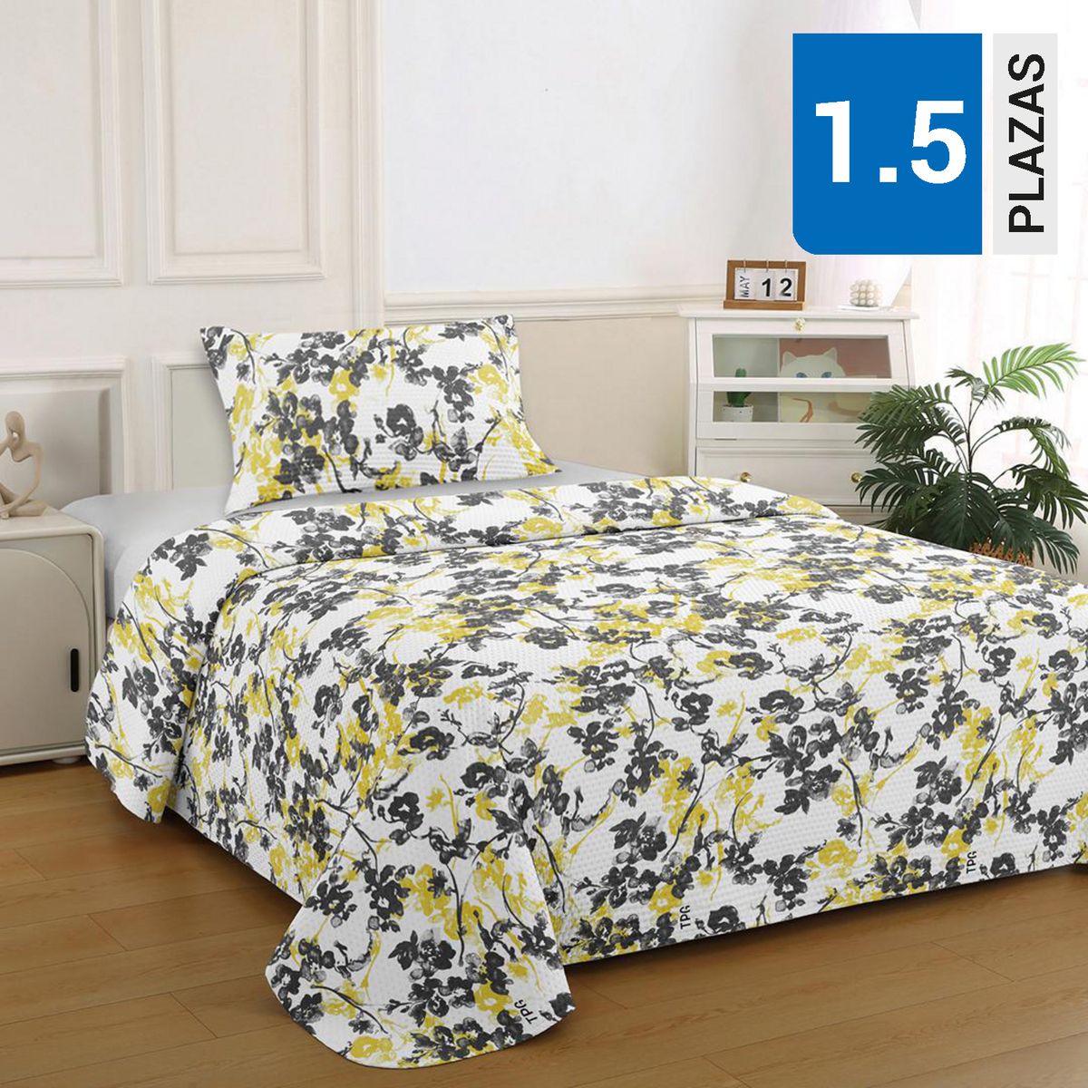 ILLUSIONS - Quilt 1.5 plazas Bruselas Amarillo 