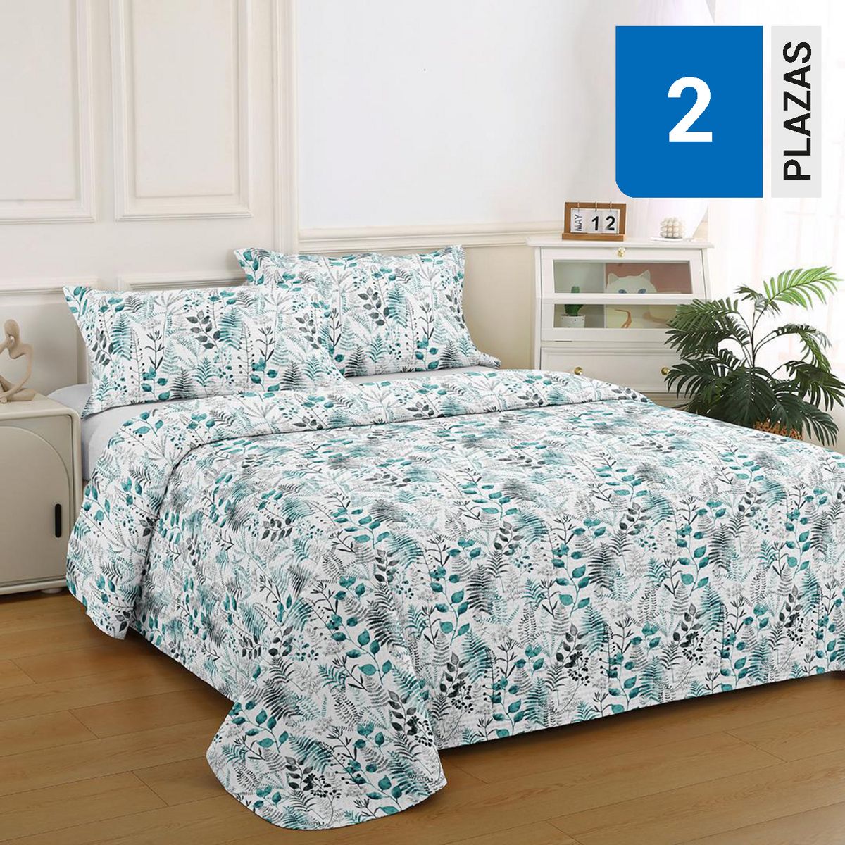 ILLUSIONS - Quilt 2 plazas Bruselas Verde 