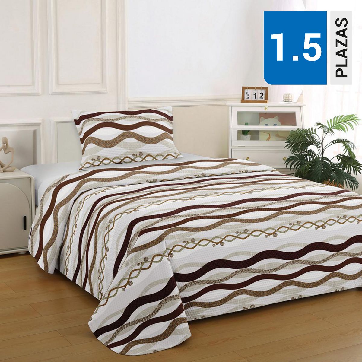 ILLUSIONS - Quilt 1.5 plazas Bruselas Café 