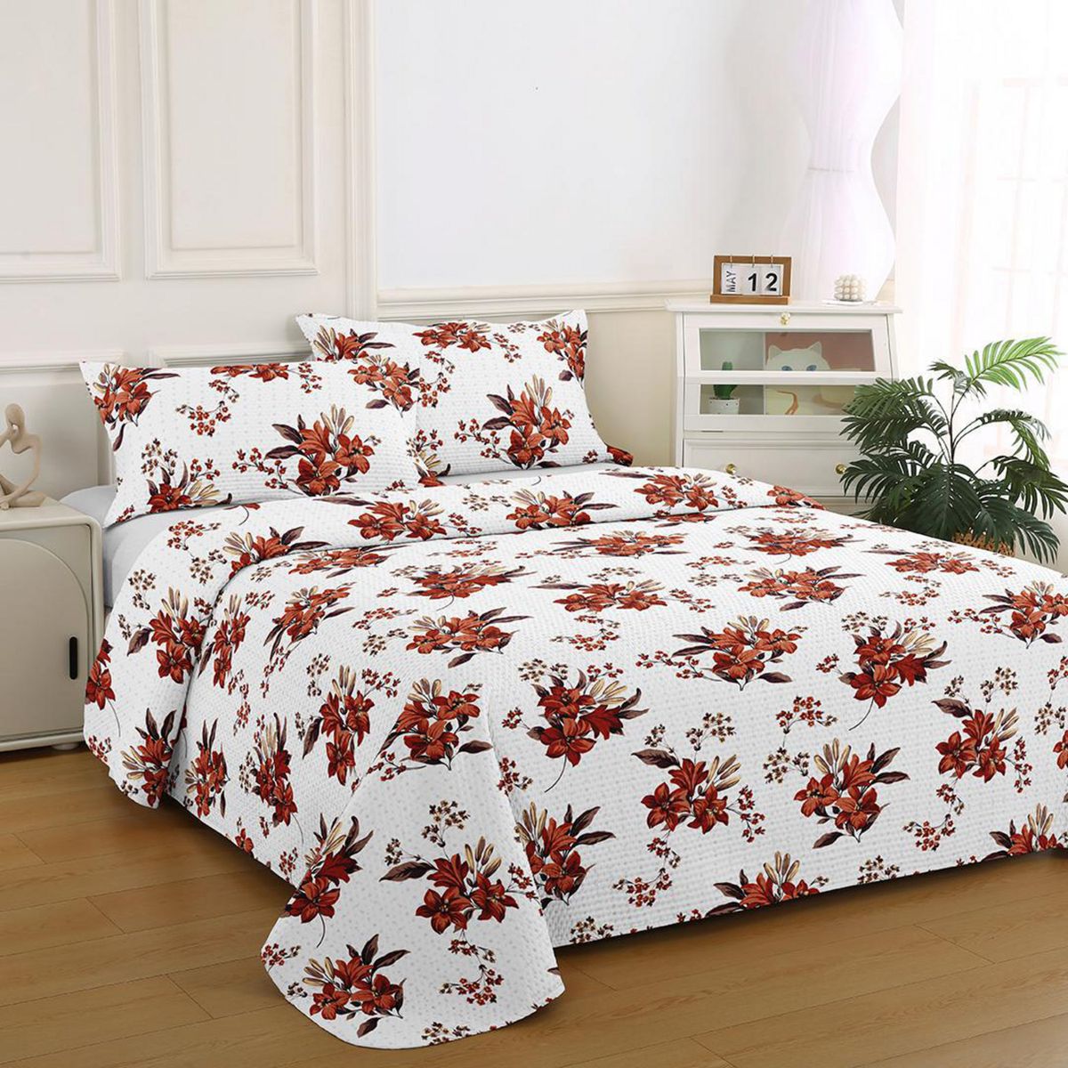 ILLUSIONS - Quilt King Bruselas Marron 