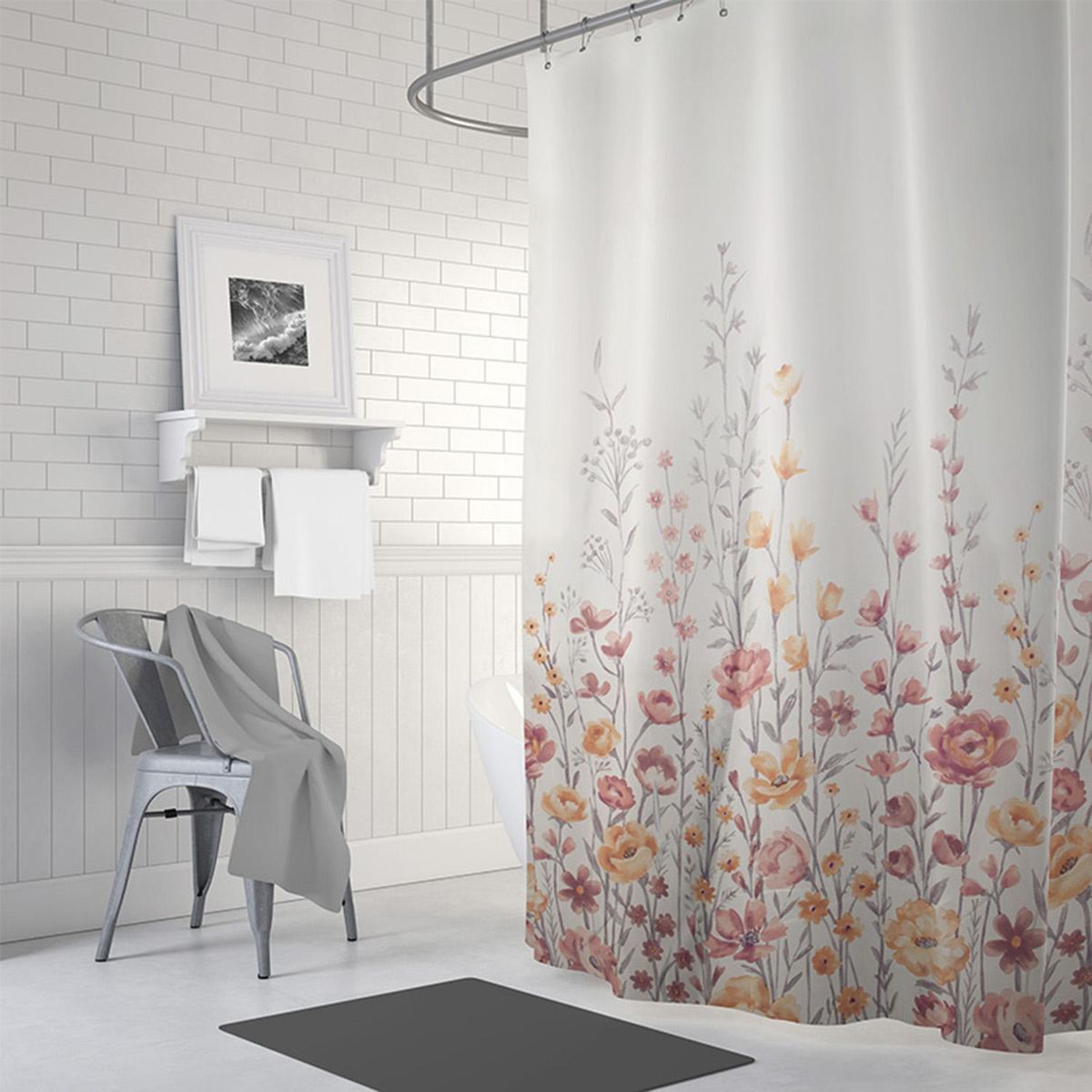 PALERMO - Cortina De baño 180x180 cm Beige