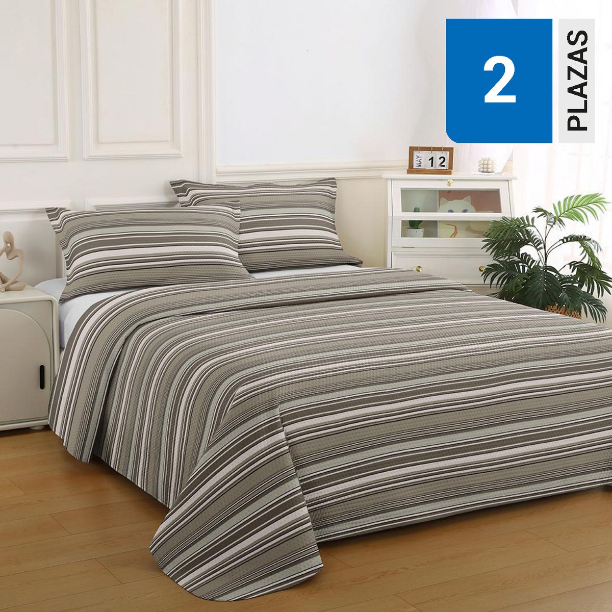 ILLUSIONS - Quilt 2 plazas Bruselas Crema 