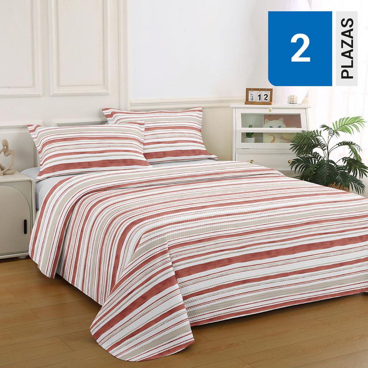 ILLUSIONS - Quilt 2 plazas Bruselas Canela 