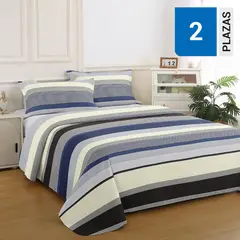 ILLUSIONS - Quilt Bruselas Azul 2 plazas