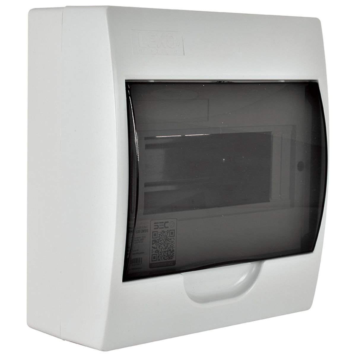 LEXO - Tablero sobrepuesto 8 módulos tapa humo transparente IP41