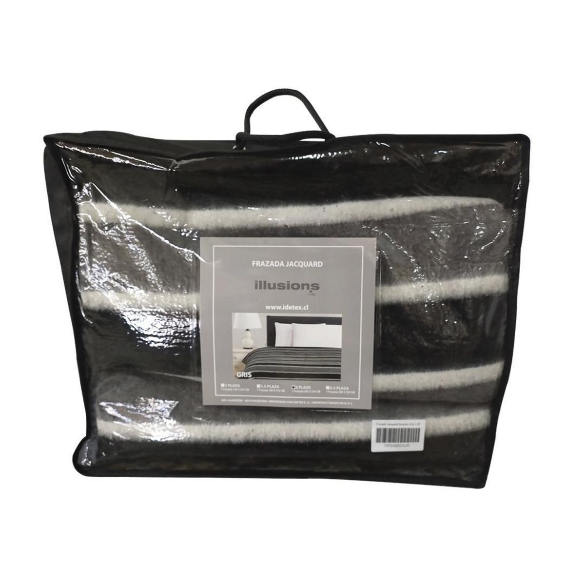 ILLUSIONS - Frazada Jacquard 1.5 plazas Gris