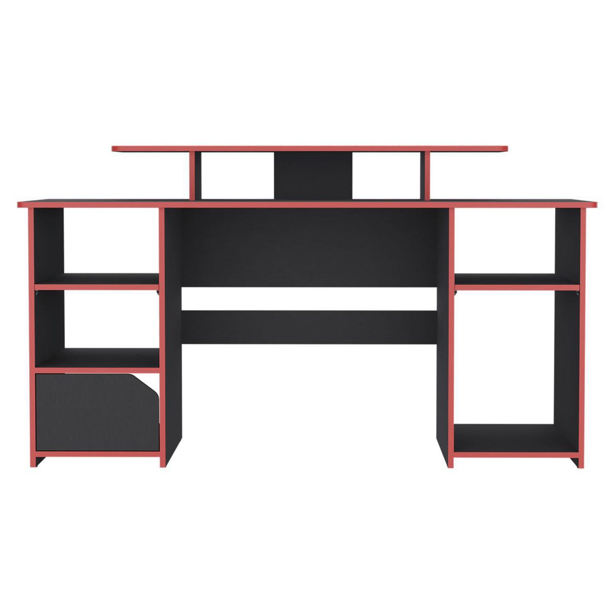 TUHOME - Escritorio Keria Wengue y rojo 157.1x88.5x50 cm